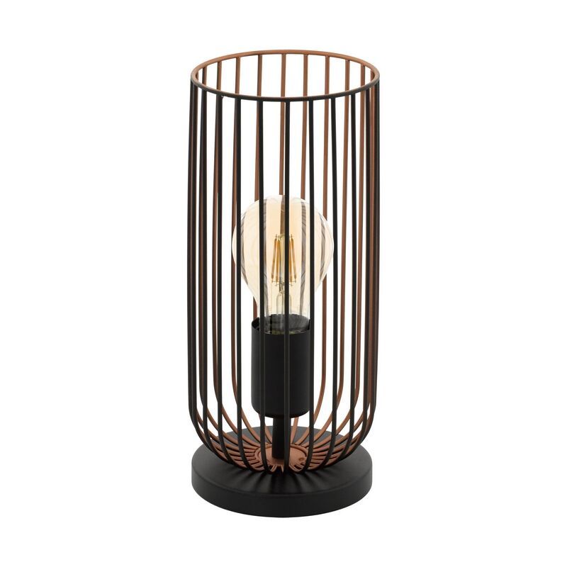 Ocelová industriální stolní lampa černá, Silje, s vypínačem