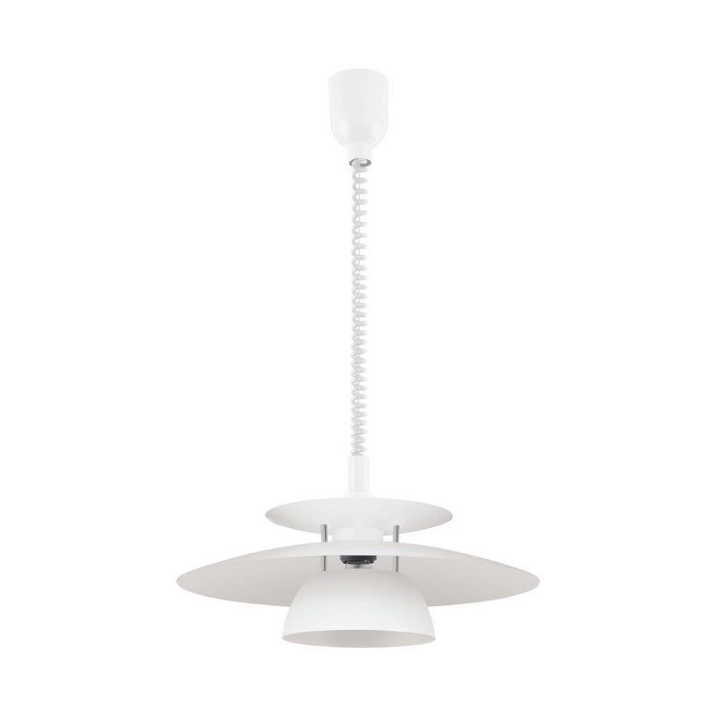 Plastové designové závěsné světlo bílé, Lariana