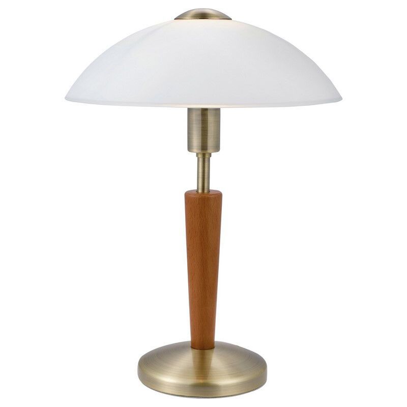 Dřevěná klasická stolní lampa bronzová, Miam, s dotykovým stmívačem Dřevěná klasická stolní lampa bronzová, Miam, s dotykovým stmívačem
