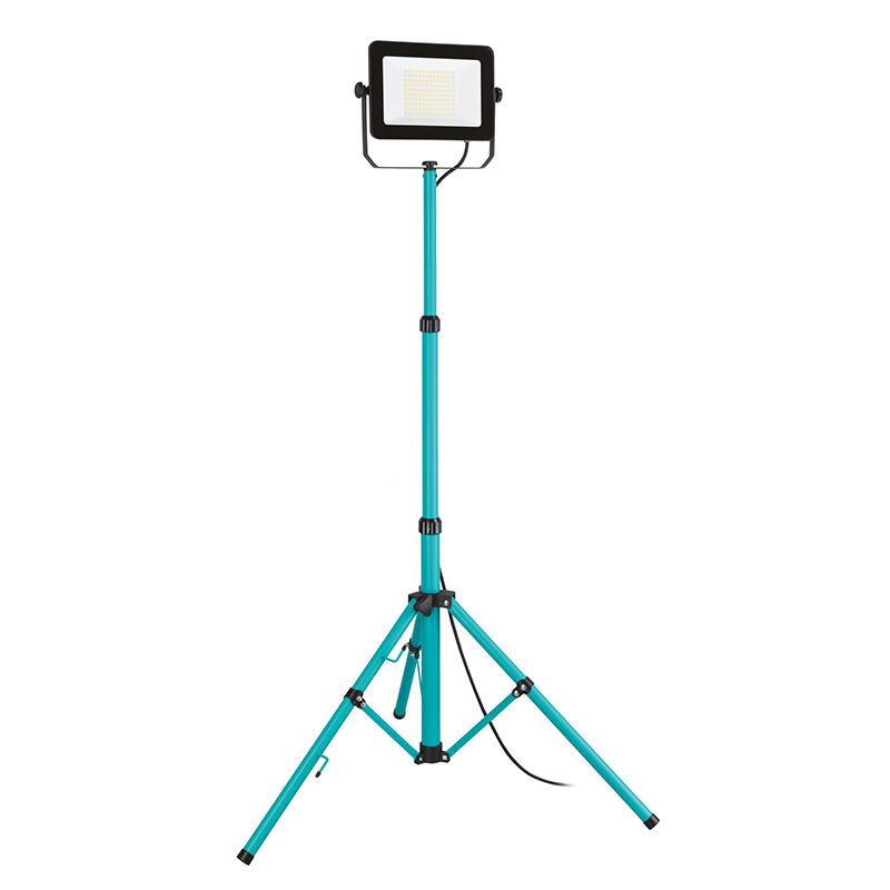 Modré pracovní světlo z hliníku, Angelos, 100 W, 4000 K LED, IP65, s vypínačem