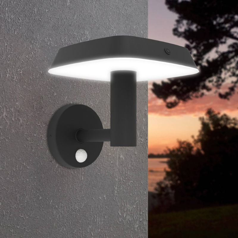Plastové solární venkovní nástěnné světlo černé, Ingemar, 8,5W, LED 3000 K, IP65