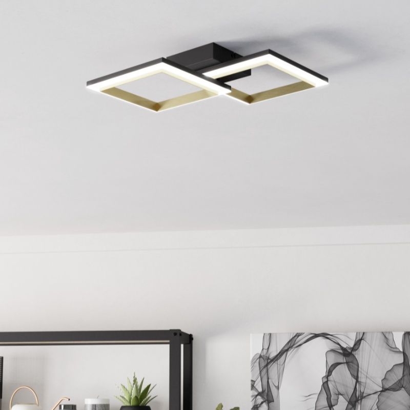 Plastové designové stropní svítidlo mosazné, Conrad, 18,4W, LED 4000 K, s 3stupňovým stmíváním