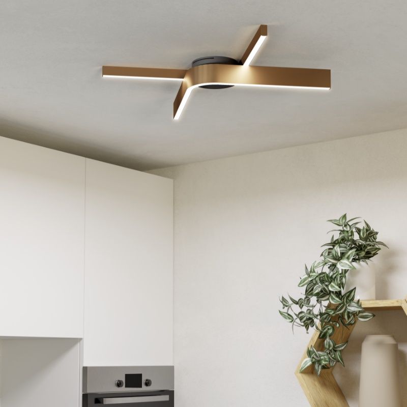 Plastové designové chytré stropní svítidlo bronzové, Frauke, 18W, LED RGBW, s dálkovým ovládáním Plastové designové chytré stropní svítidlo bronzové, Frauke, 18W, LED RGBW, s dálkovým ovládáním