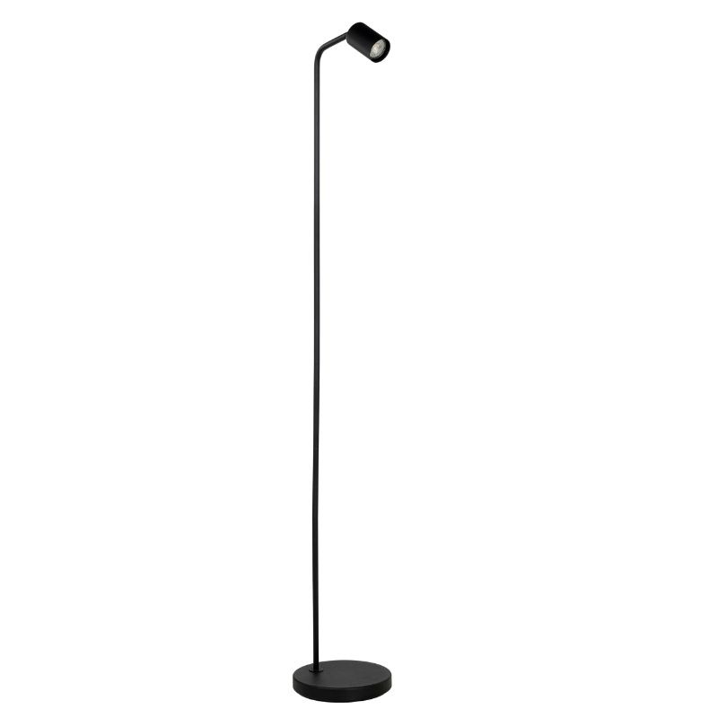 Ocelová moderní stojací lampa černá, Rochdi, s vypínačem