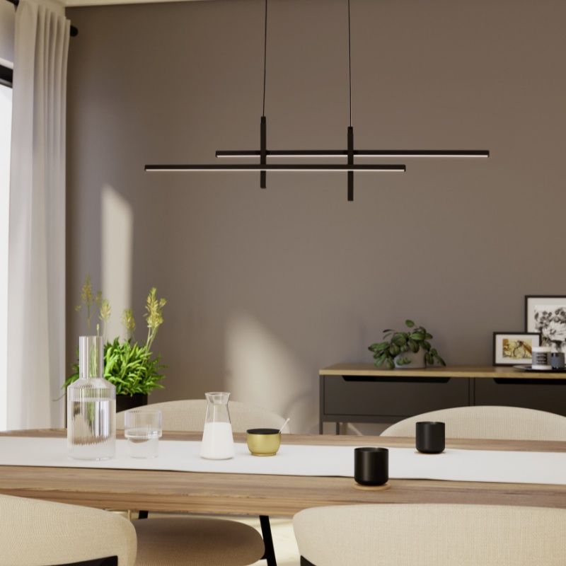 Plastové moderní závěsné světlo černé, Thera, 20W, LED 3000 K