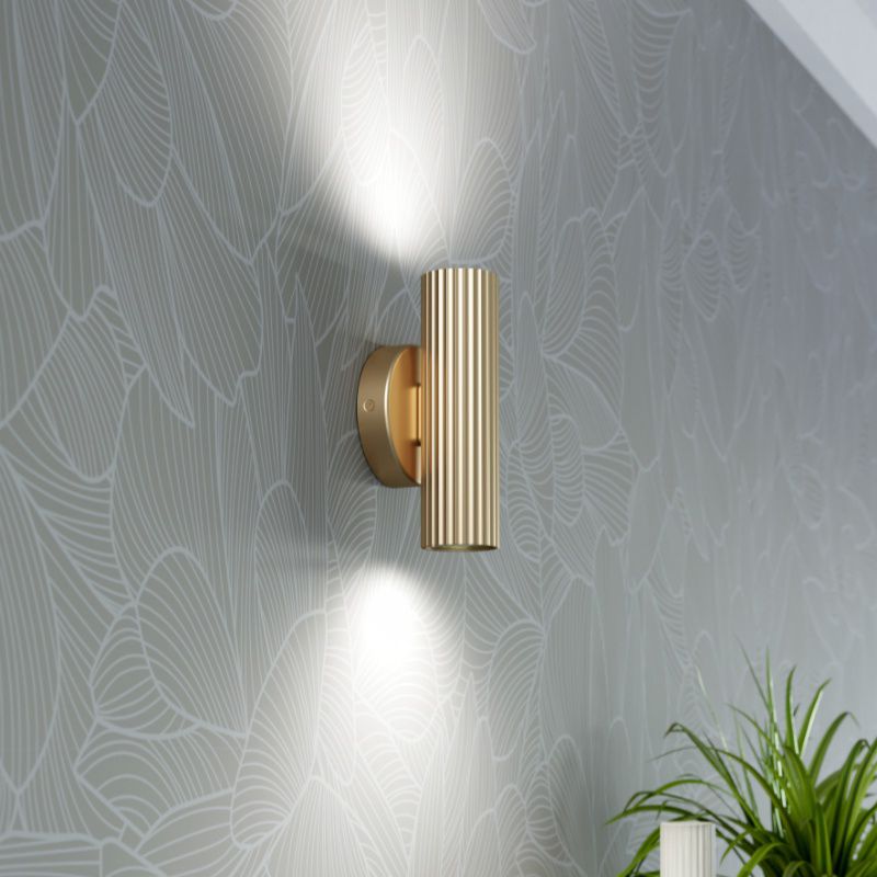 Hliníková moderní lampa up down mosazná, Vikram