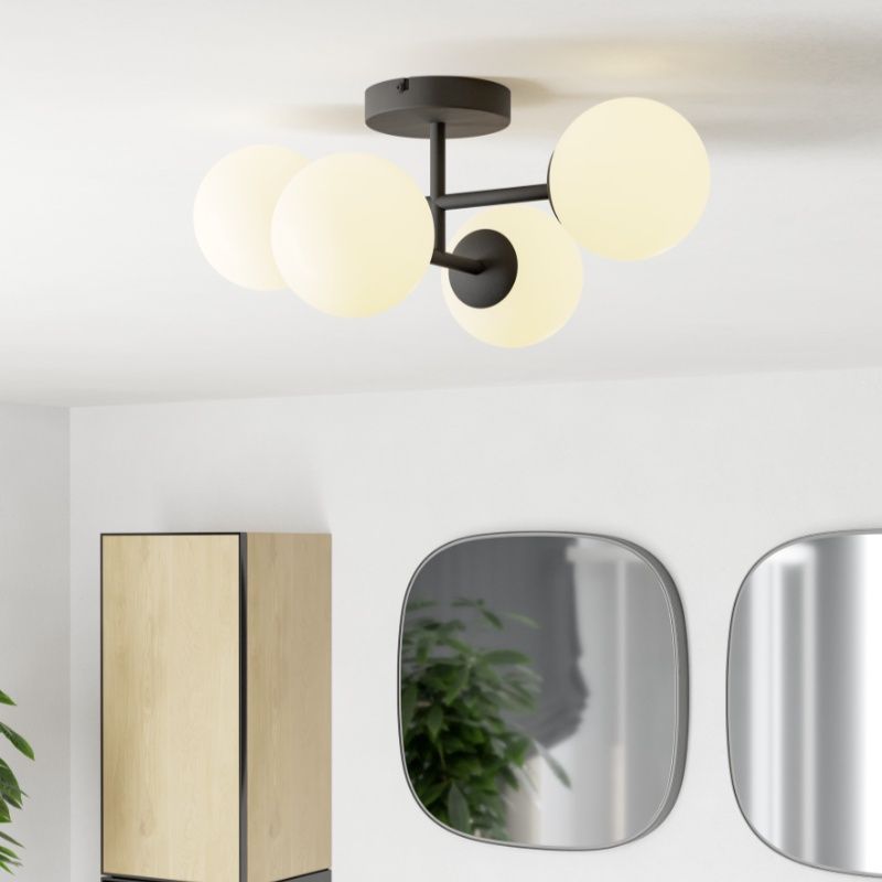 Ocelové moderní stropní svítidlo černé, Cornee, 4,2W, LED 2700 K, IP44