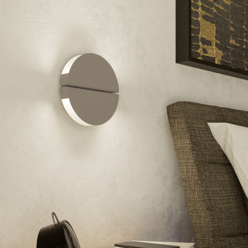 Nerezové Oceli moderní nástěnné světlo hnědé, Patricius, 4,5W, LED white switch, IP44