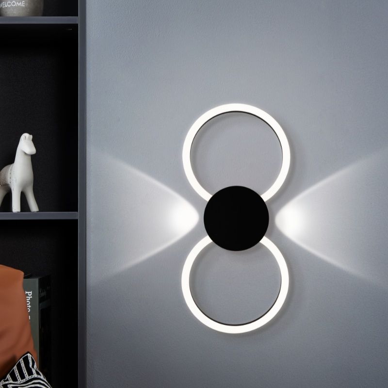 Hliníkové designové nástěnné světlo černé, Vixa, 20W, LED 3000 K