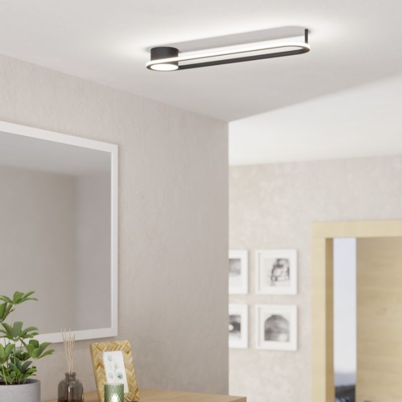 Ocelové designové stropní svítidlo černé, Constance, 24W, LED white switch