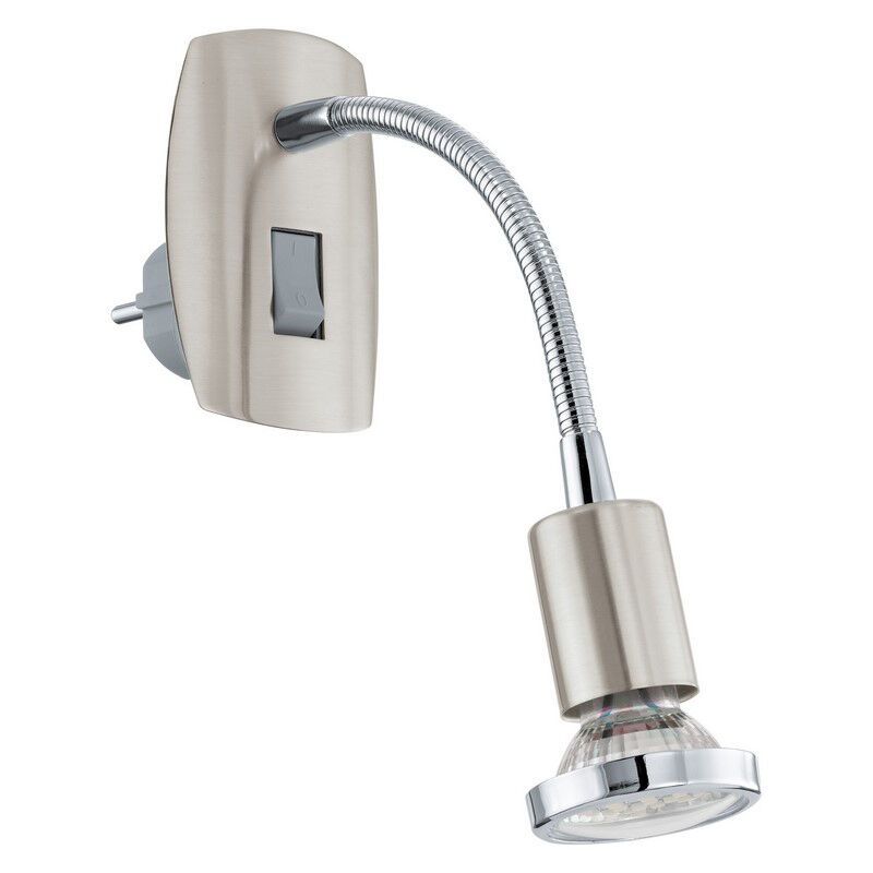 Kovová nástěnná lampa do zásuvky niklová, Alejandra, s vypínačem Kovová nástěnná lampa do zásuvky niklová, Alejandra, s vypínačem