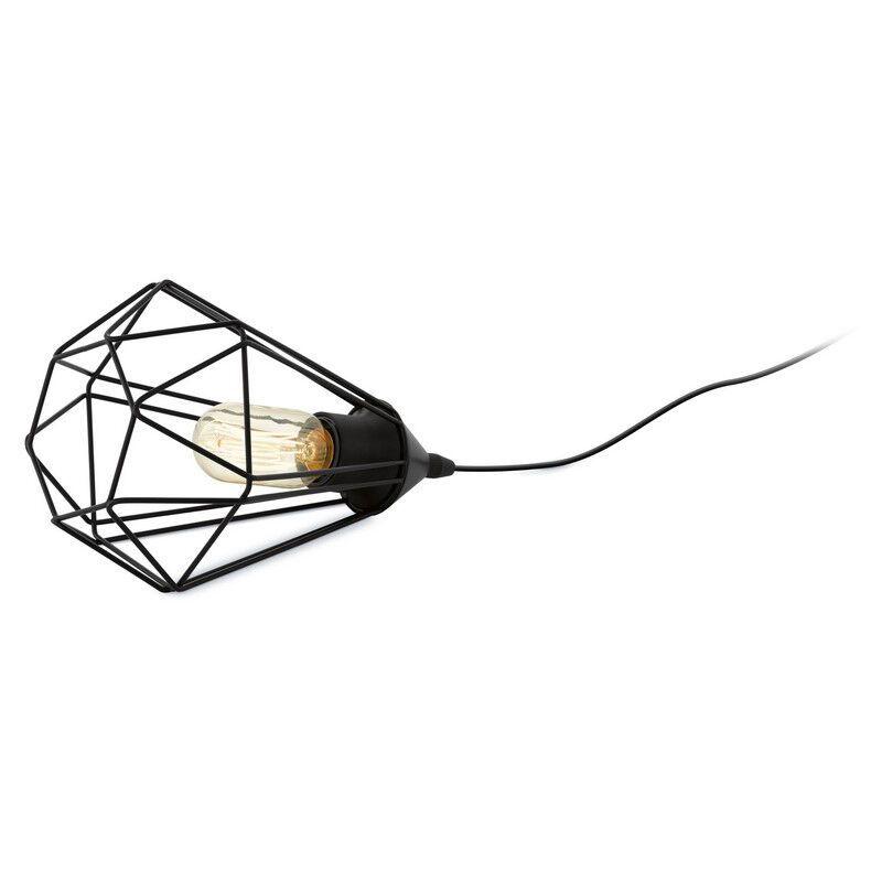 Kovová industriální stolní lampa černá, Costel, s vypínačem