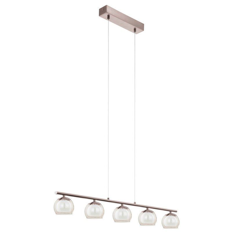 Skleněné moderní závěsné světlo niklové, Riviera, 3W, LED 3000 K