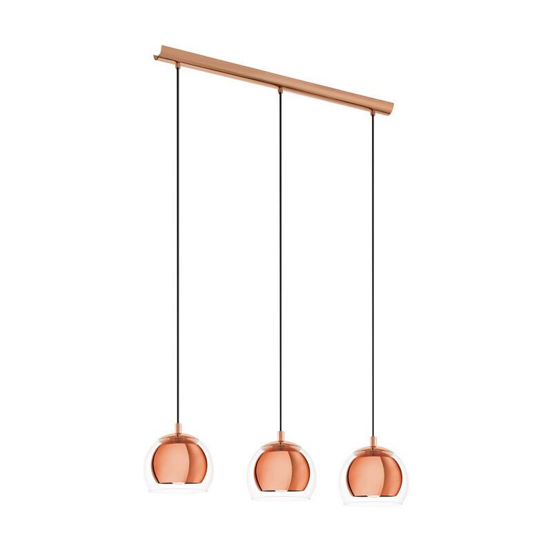 Skleněné designové závěsné světlo měděné, Iroma
