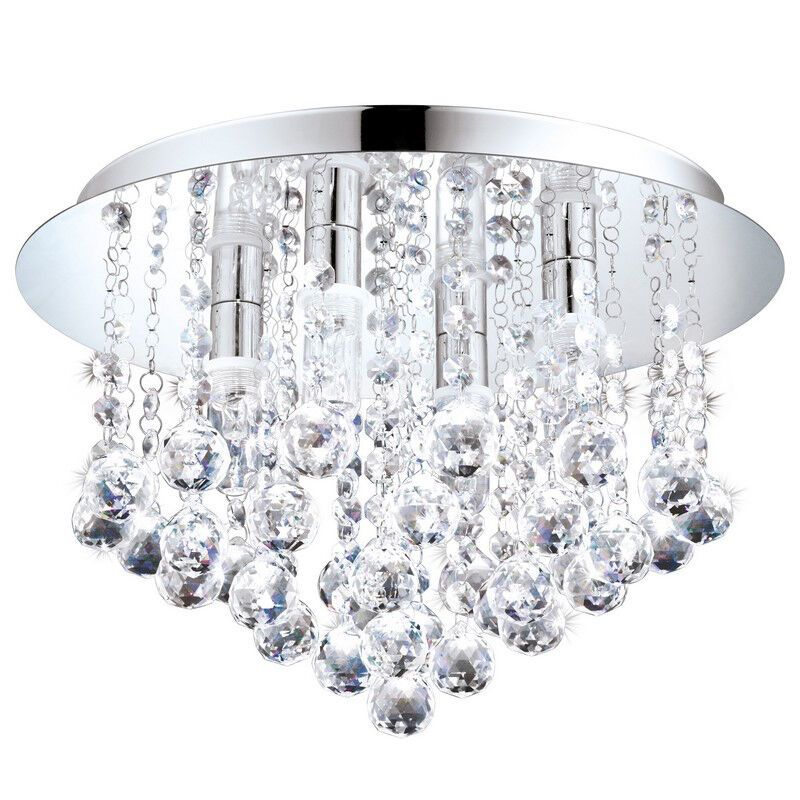 Křišťálové designové stropní svítidlo chromové, Almedina, IP44