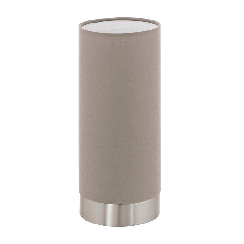 Látková moderní stolní lampa taupe, Abano, s dotykovým stmívačem Látková moderní stolní lampa taupe, Abano, s dotykovým stmívačem
