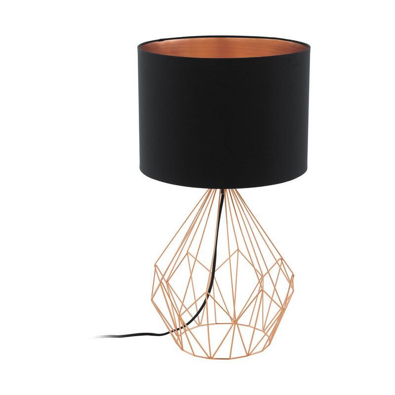 Látková moderní stolní lampa měděná, Anieke, s vypínačem Látková moderní stolní lampa měděná, Anieke, s vypínačem