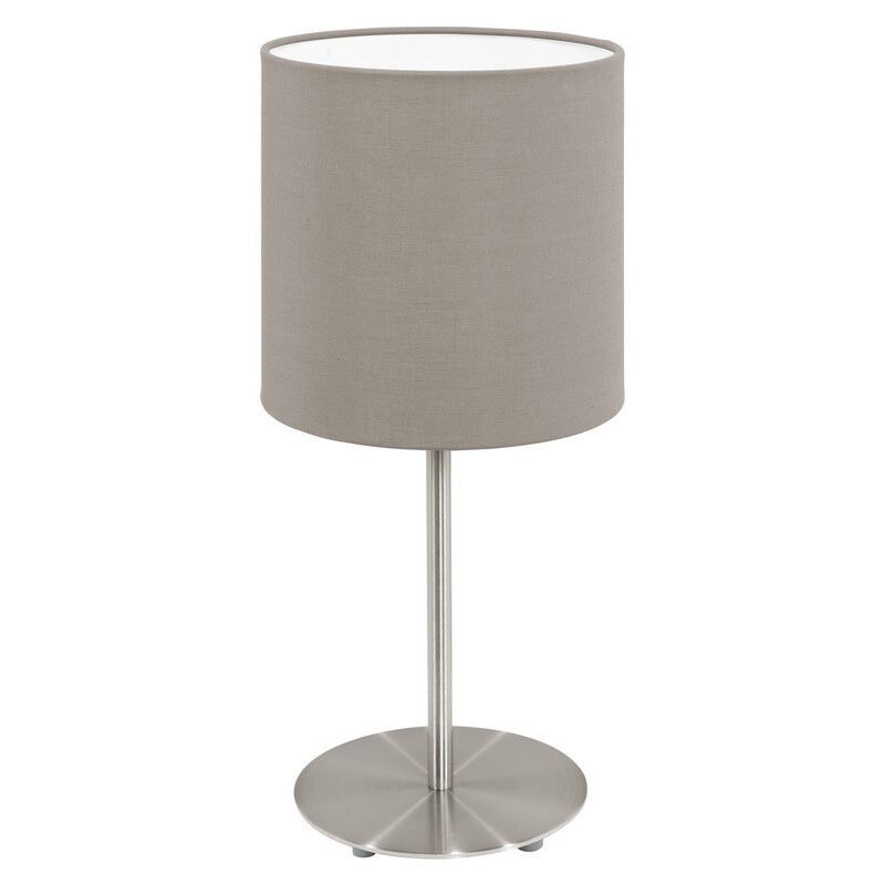 Látková moderní stolní lampa taupe, Abano, s vypínačem