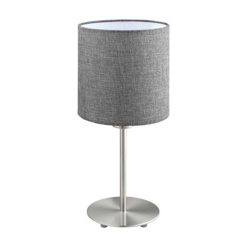 Látková moderní stolní lampa šedá, Abano, s vypínačem