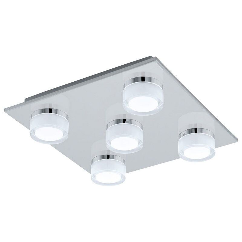 Plastové moderní stropní svítidlo chromové, Busra, 7W, LED 3000 K, IP44 Plastové moderní stropní svítidlo chromové, Busra, 7W, LED 3000 K, IP44