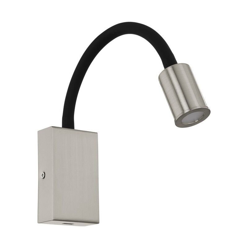 Plastové moderní nástěnné světlo niklové, Cafer, 4W, LED 3000 K, s vypínačem Plastové moderní nástěnné světlo niklové, Cafer, 4W, LED 3000 K, s vypínačem