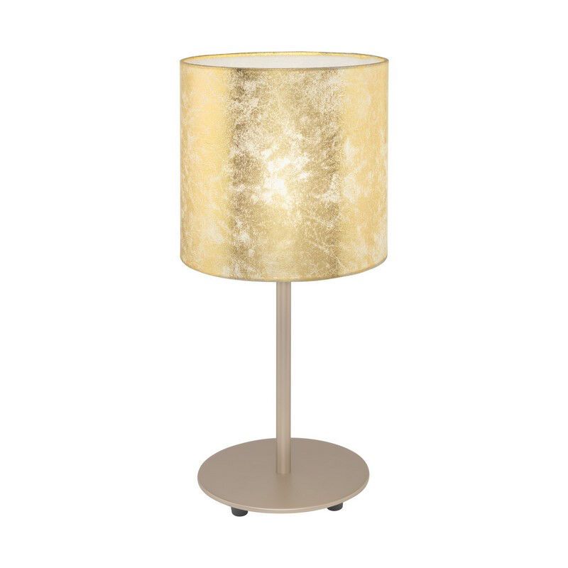 Ocelová moderní stolní lampa zlatá, Megan, s vypínačem