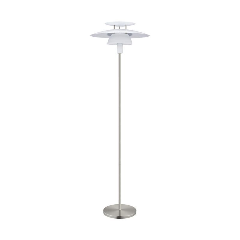 Ocelová designová stojací lampa bílá, Lariana, s vypínačem Ocelová designová stojací lampa bílá, Lariana, s vypínačem