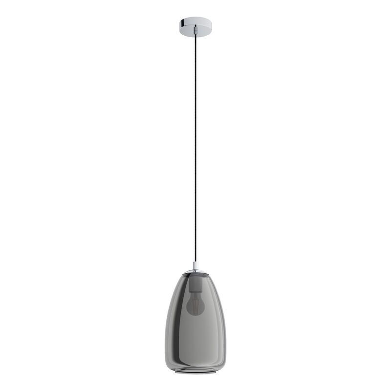 Ocelové designové závěsné světlo chromové, Fredericus
