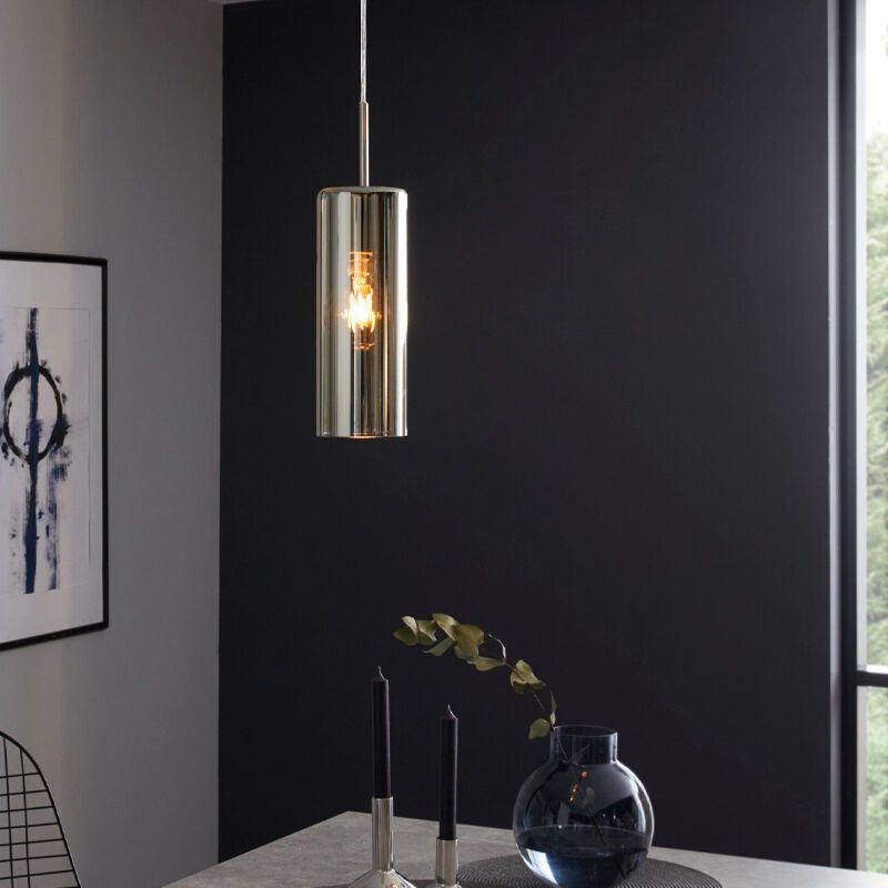 Skleněné designové závěsné světlo niklové, Tino Skleněné designové závěsné světlo niklové, Tino