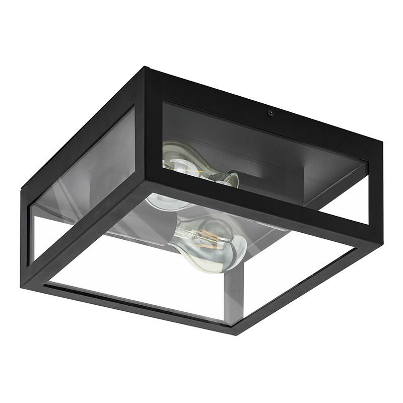 Skleněné moderní stropní světlo do koupelny černé, Amadou, IP44 Skleněné moderní stropní světlo do koupelny černé, Amadou, IP44