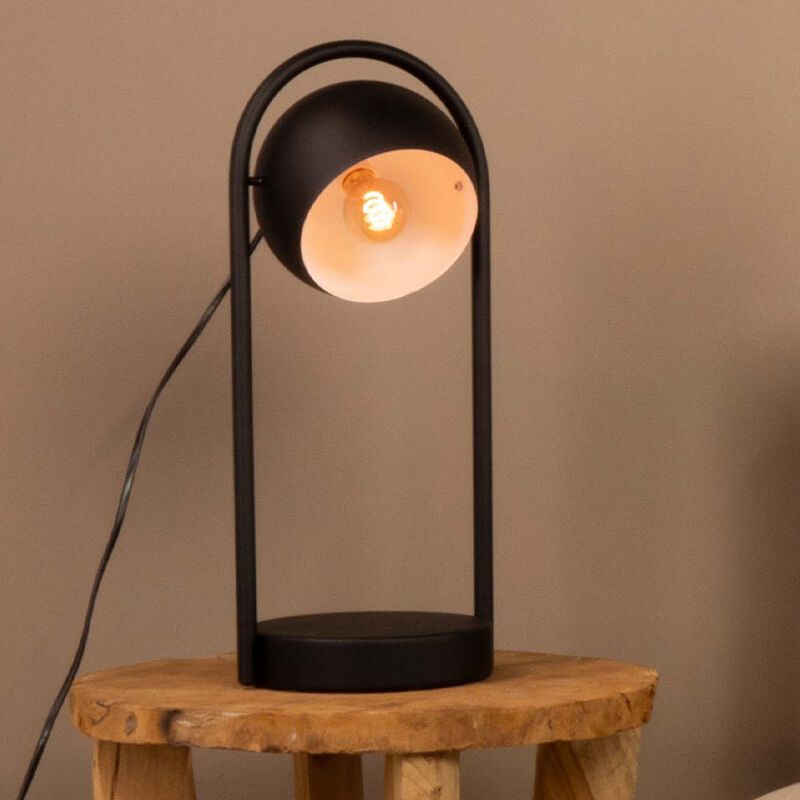 Hliníková industriální stolní lampa černá, Jasin, s vypínačem