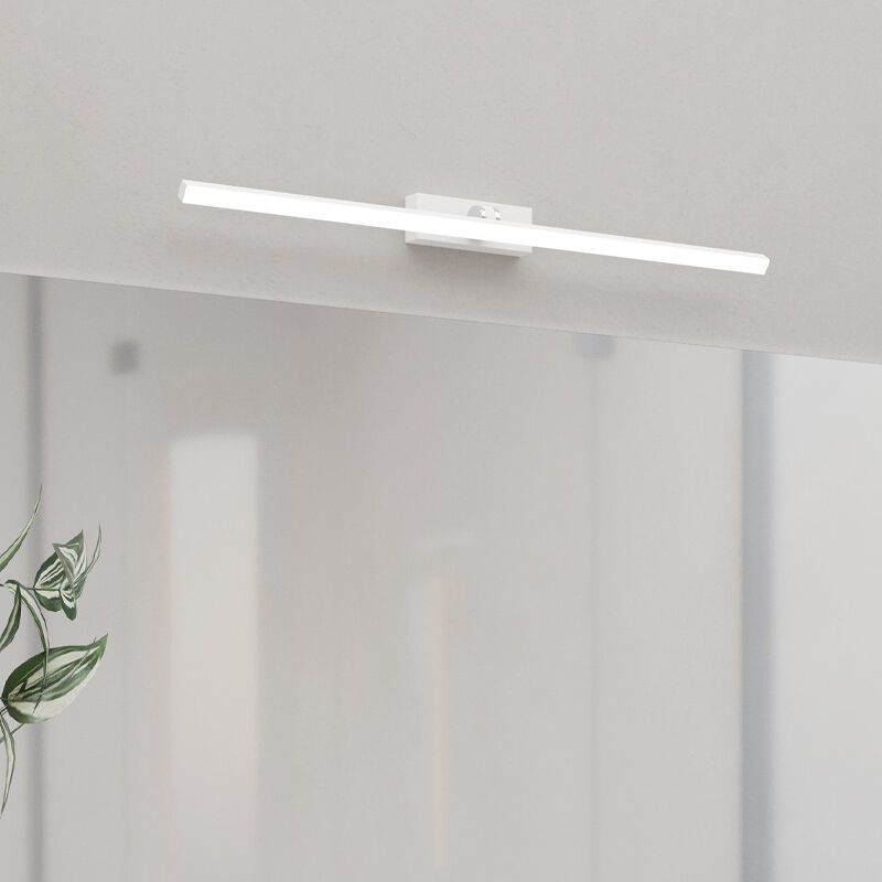 Plastové moderní světlo nad zrcadlo bílé, Keisha, 5W, LED nastavitelný od teplé po studenou bílou, IP44, s 3stupňovým stmíváním