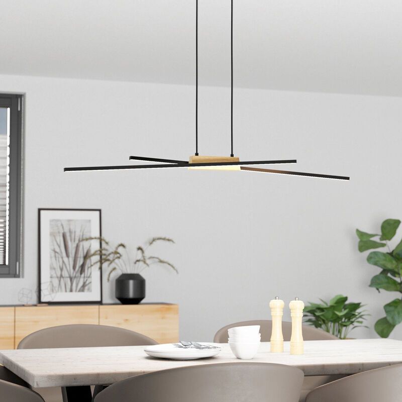 Hliníkové moderní závěsné světlo černé, Leintje, 13W, LED 3000 K