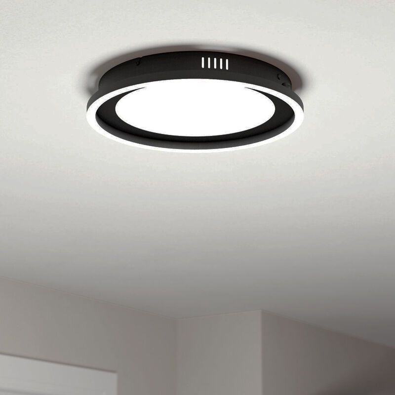 Hliníkové moderní stropní svítidlo černé, Thijn, 11,5W, LED nastavitelný od teplé po studenou bílou, s 3stupňovým stmíváním