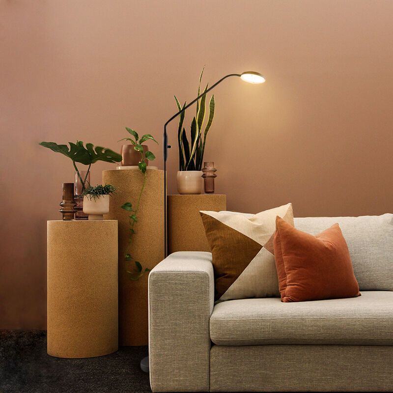 Moderní stojací čtecí lampa černá, Salvador, 5W, LED 3000 K, s vypínačem