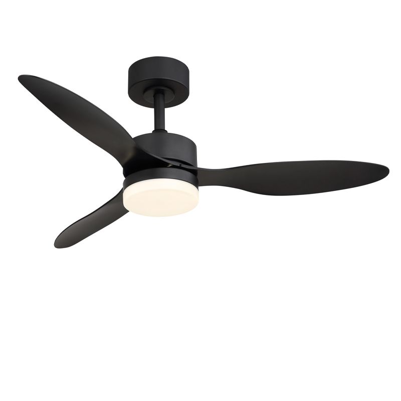 Černý moderní stropní ventilátor kovový, Herre, 20W, nastavitelný LED s teplým až studeným bílým světlem, s dálkovým ovládáním