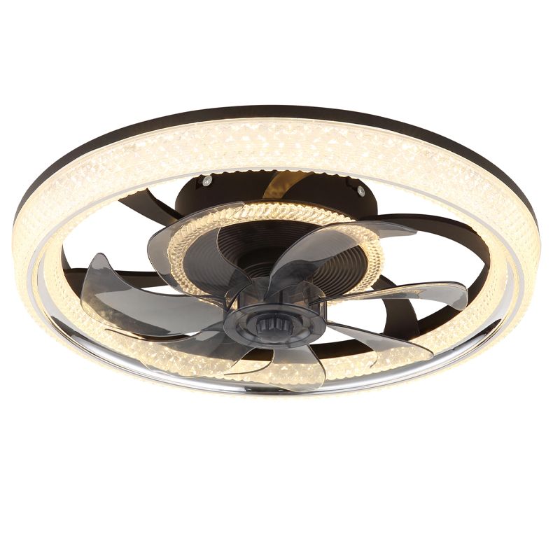 Černý stropní ventilátor z akrylu, Kaleb, 30 W, nastavitelný LED svítivost od teplé do studené bílé, s dálkovým ovládáním Černý stropní ventilátor z akrylu, Kaleb, 30 W, nastavitelný LED svítivost od teplé do studené bílé, s dálkovým ovládáním