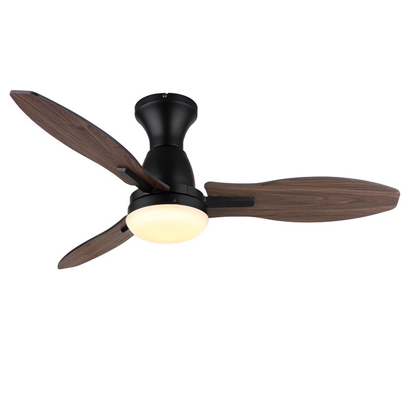 Hnědý rustikální stropní ventilátor kovový, Majda, 22W, bílý vypínač LED, s dálkovým ovládáním