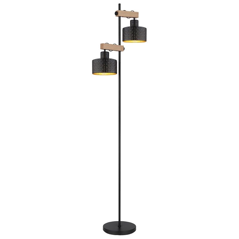 Kovová moderní stojací lampa černá, Riemmer, s vypínačem