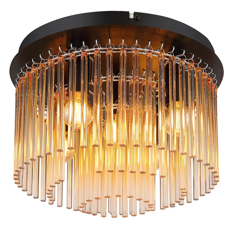Skleněné designové stropní svítidlo jantarové, Genelva