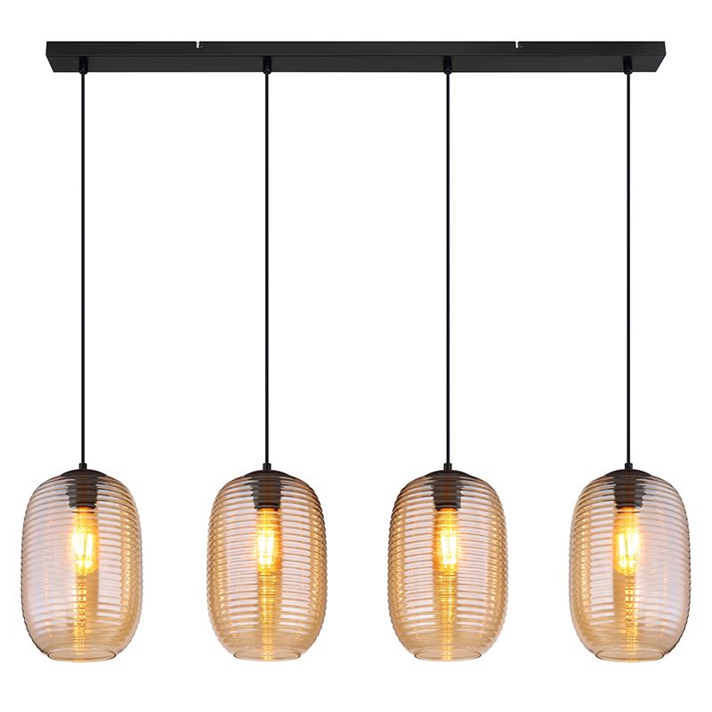 Skleněné designové závěsné světlo jantarové, Arina