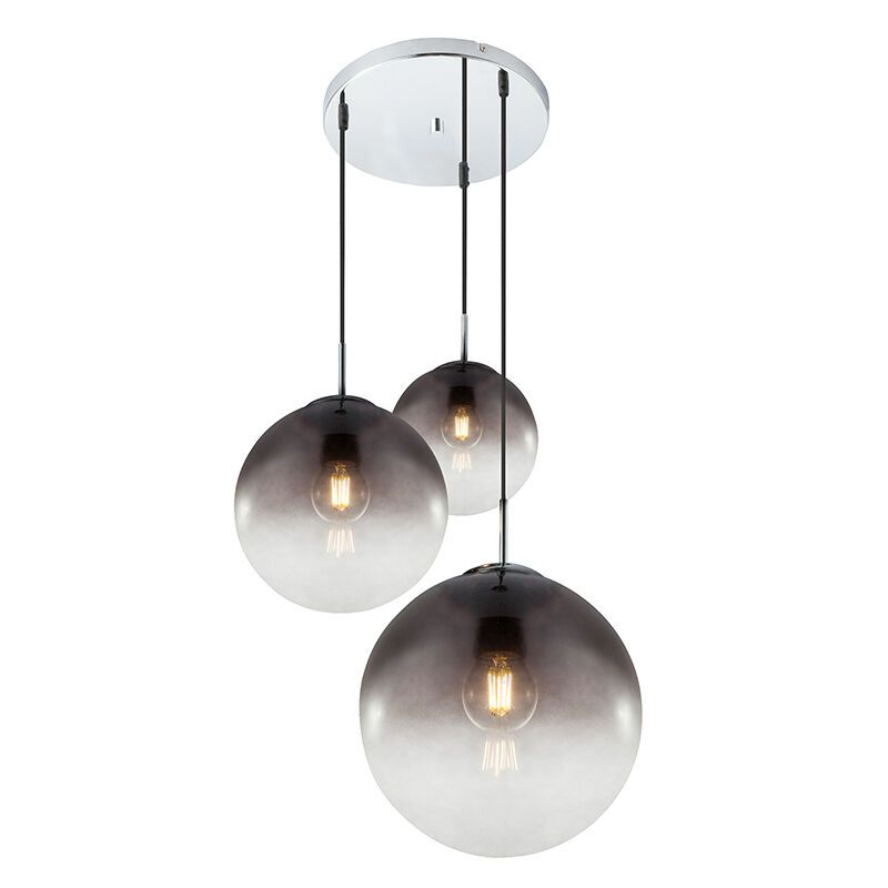 Skleněné designové závěsné světlo chromové, Novia Skleněné designové závěsné světlo chromové, Novia