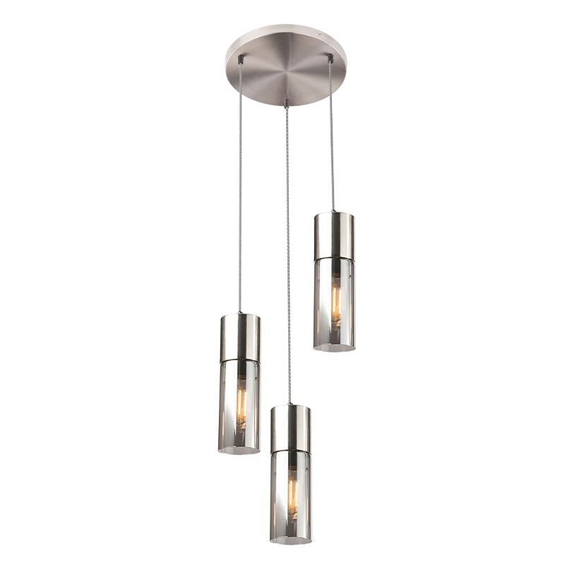 Skleněné designové závěsné světlo niklové, Xena