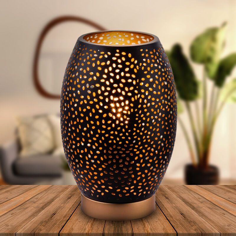 Kovová moderní stolní lampa černá, Bilboa