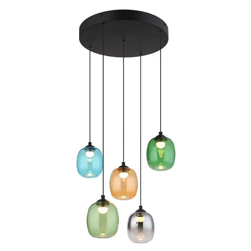 Skleněné designové závěsné světlo vícebarevné, Karsten, 27W, LED 3000 K, s 3stupňovým stmíváním