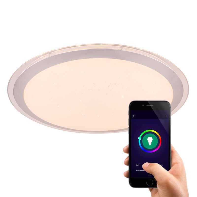 Kovové moderní chytré stropní svítidlo bílé, Vinay, 30W, LED RGBW