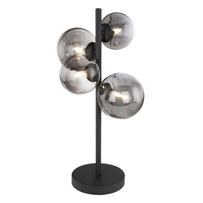 Skleněná designová stolní lampa černá, Melinda, s vypínačem Skleněná designová stolní lampa černá, Melinda, s vypínačem