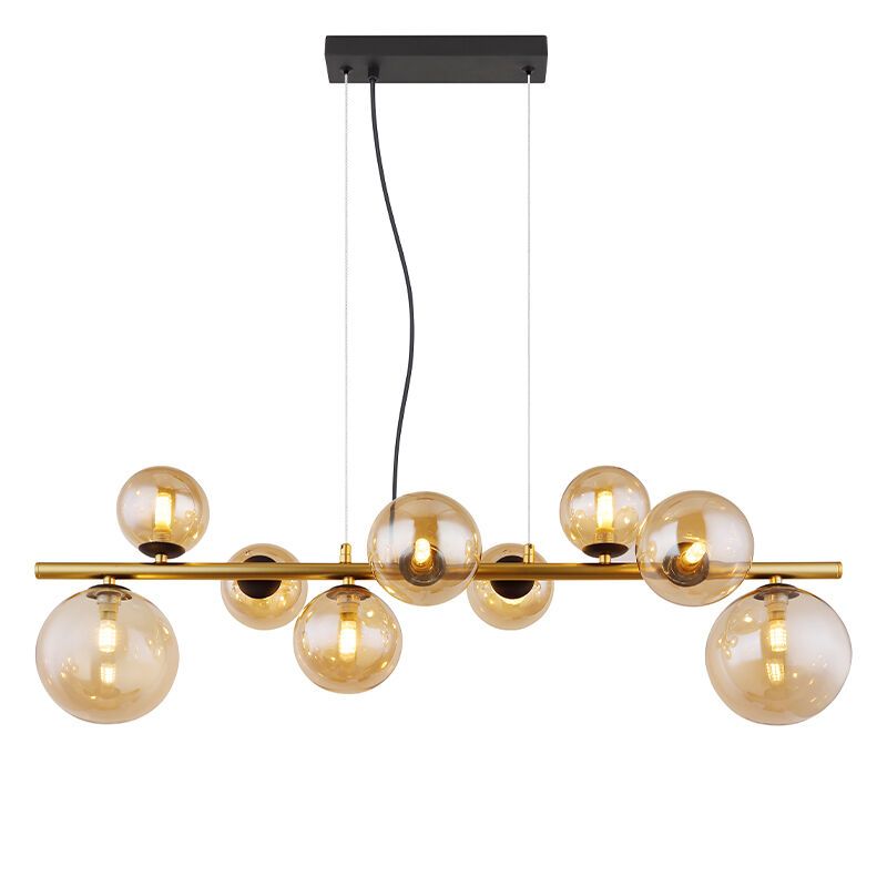 Skleněné designové závěsné světlo jantarové, Melinda