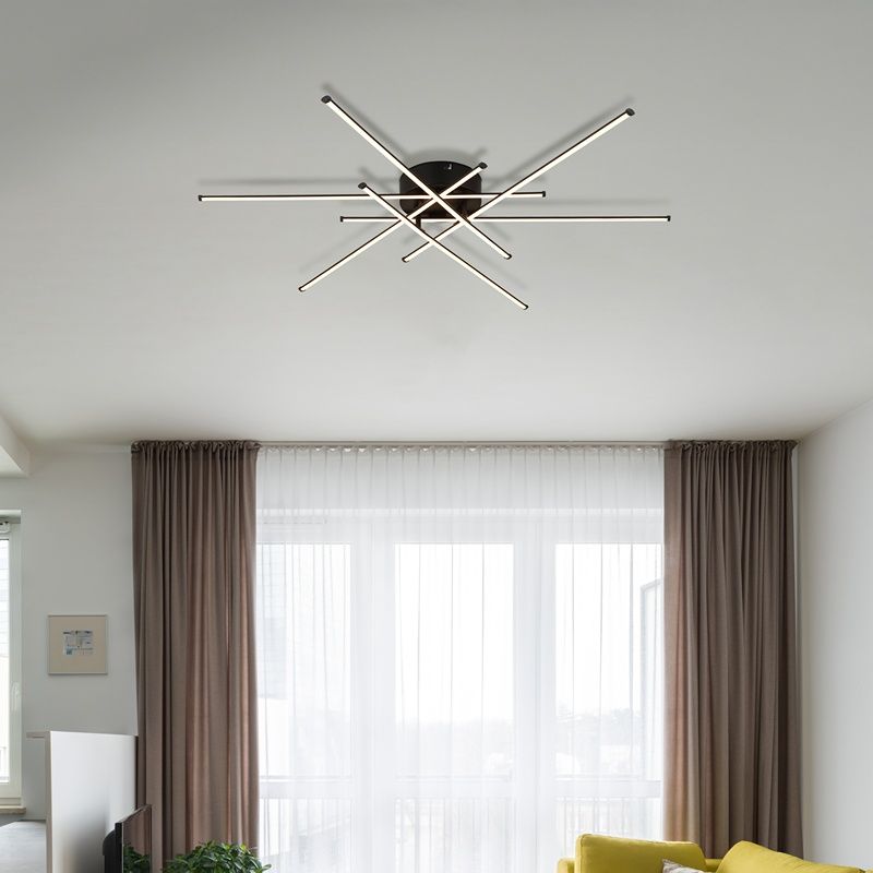 Hliníkové designové stropní svítidlo černé, Leigh, 40W, LED 3000 K