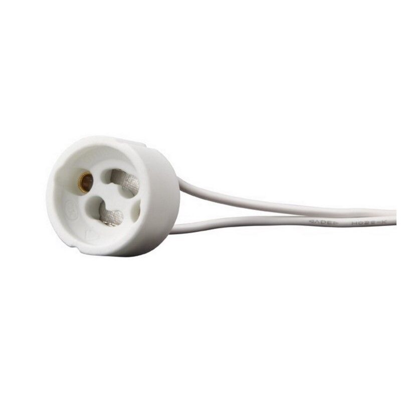 Bílá objímka GU10, keramická